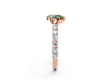 Rose gold Fancy Green Pear Cut Diamond Solitaire Ring with Shared Prong Pavé Band and Four-Prong Setting_60