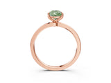 Rose gold Fancy Green Pear Cut Diamond Solitaire Ring with Thin Band and Prong Setting_15