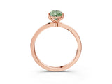 Rose gold Fancy Green Pear Cut Diamond Solitaire Ring with Thin Band and Prong Setting_27
