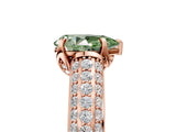 Rose gold Fancy Green Pear Cut Diamond Solitaire Ring with Three-Row Pavé Band and Four-Prong Setting_42