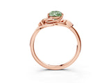 Rose gold Fancy Green Pear Cut Diamond Solitaire Ring with Twist Band and Four-Prong Setting_74