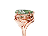 Rose gold Fancy Green Pear Cut Diamond Solitaire Ring with Twist Band and Four-Prong Setting_76