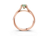 Rose gold Fancy Green Pear Cut Diamond Solitaire Twist Band Prong Setting Ring_58