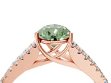 Rose gold Fancy Green Pear Cut Diamond Split Shank Pavé Engagement Ring with Four-Prong Setting_64