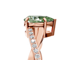 Rose gold Fancy Green Pear  Cut Diamond Twisted Band Engagement Ring with Prong Setting_8