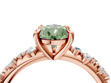 Rose gold Fancy Green Pear  Cut Diamond Vine Band with Four-Prong Setting_75