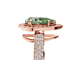 Rose gold Fancy Green Pear  Cut Halo Diamond Pave Band with Four-Prong Setting_42