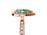Rose gold Fancy Green Pear Cut Halo Diamond Pave Band with Prong Setting_5