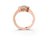 Rose gold Fancy Green Pear  Cut Halo Diamond Ring with Pavé Band and Milgrain Prong Setting_40