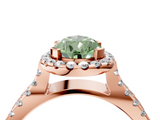 Rose gold Fancy Green Pear  Cut Halo Split Shank Pave Set Ring_65