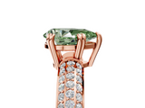 Rose gold Fancy Green Pear  Cut Pave Diamond Engagement Ring with Channel Set Band and Four-Prong Setting_25