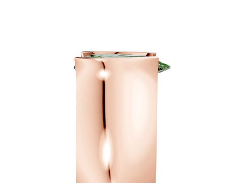 Rose gold Fancy Green Pear Cut Solitaire Bezel Set Diamond Ring with Wide Band_5