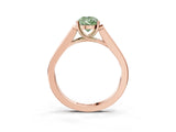 Rose gold Fancy Green Pear Cut Solitaire Cathedral Diamond Engagement Ring with Channel-Set Band and Four-Prong Setting_6