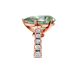 Rose gold Fancy Green Pear  Cut Solitaire Diamond Engagement Ring with Pave Band and Four-Prong Setting_164