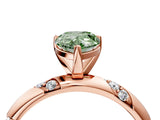 Rose gold Fancy Green Pear Cut Solitaire Diamond Engagement Ring with Twisted Pave Band and Four-Prong Setting_7