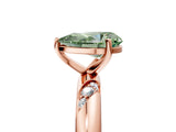 Rose gold Fancy Green Pear Cut Solitaire Diamond Engagement Ring with Twisted Pave Band and Four-Prong Setting_8