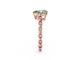 Rose gold Fancy Green Pear Cut Solitaire Diamond Ring with Infinity Twist Band and Four-Prong Setting_2