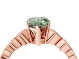 Rose gold Fancy Green Pear Cut Solitaire Diamond Ring with Infinity Twist Band and Four-Prong Setting_4