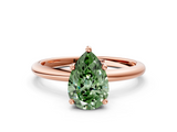 Rose gold Fancy Green Pear  Cut Solitaire Engagement Ring with Four-Prong Setting and Classic Band_19