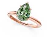 Rose gold Fancy Green Pear  Cut Solitaire Engagement Ring with Four-Prong Setting and Classic Band_20