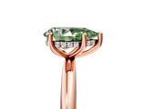 Rose gold Fancy Green Pear  Cut Solitaire Engagement Ring with Four-Prong Setting and Classic Band_24