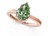 Rose gold Fancy Green Pear  Cut Solitaire Engagement Ring with Four-Prong Setting on a Classic Band_21