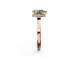 Rose gold Fancy Green Pear  Cut Solitaire Engagement Ring with Four-Prong Setting on a Classic Band_22