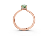 Rose gold Fancy Green Pear  Cut Solitaire Engagement Ring with Four-Prong Setting on a Classic Band_23