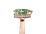 Rose gold Fancy Green Pear  Cut Solitaire Engagement Ring with Four-Prong Setting on a Classic Band_25