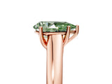 Rose gold Fancy Green Pear Cut Solitaire Engagement Ring with Tapered Band and Four-Prong Setting_8