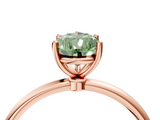 Rose gold Fancy Green Pear  Cut Solitaire Engagement Ring with Thin Band and Four-Prong Setting_7