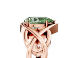 Rose gold Fancy Green Pear Cut Solitaire Intertwined Band Prong Setting Ring_5