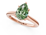 Rose gold Fancy Green Pear  Cut Solitaire Ring with Cathedral Band and Four-Prong Setting_73