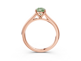 Rose gold Fancy Green Pear  Cut Solitaire Ring with Cathedral Band and Four-Prong Setting_75