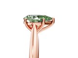 Rose gold Fancy Green Pear  Cut Solitaire Ring with Cathedral Band and Four-Prong Setting_77