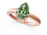 Rose gold Fancy Green Pear  Cut Solitaire Ring with Four-Prong Setting and Classic Band_60