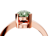 Rose gold Fancy Green Pear  Cut Solitaire Ring with Four-Prong Setting and Classic Band_63