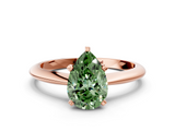 Rose gold Fancy Green Pear  Cut Solitaire Ring with Four-Prong Setting on a Classic Band_28