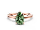 Rose gold Fancy Green Pear  Cut Solitaire Ring with Thin Band and Four-Prong Setting_16