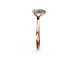 Rose gold Fancy Green Pear  Cut Solitaire Ring with Thin Band and Four-Prong Setting_18