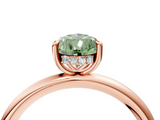 Rose gold Fancy Green Pear  Cut Solitaire Ring with Thin Band and Four-Prong Setting_20