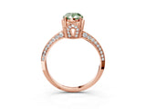 Rose gold Fancy Green Pear Cut Solitaire Split Shank Pave Diamond Engagement Ring with Four-Prong Setting_3