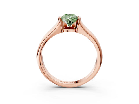 Rose gold Fancy Green Pear Cut Solitaire Tension Set Diamond Ring with Split Shank Band_3