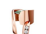 Rose gold Fancy Green Pear Cut Solitaire Tension-Set Diamond Split Shank Ring_5