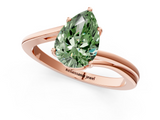 Rose gold Fancy Green Pear  Cut Solitaire Twist Band Ring with Four-Prong Setting_21