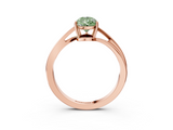Rose gold Fancy Green Pear  Cut Solitaire Twist Band Ring with Four-Prong Setting_23
