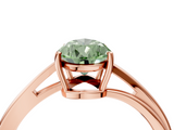Rose gold Fancy Green Pear  Cut Solitaire Twist Band Ring with Four-Prong Setting_24