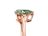 Rose gold Fancy Green Pear  Cut Solitaire Twist Band Ring with Four-Prong Setting_25