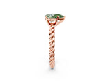 Rose gold Fancy Green Pear  Cut Solitaire Twisted Band with Four-Prong Setting_90