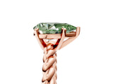 Rose gold Fancy Green Pear  Cut Solitaire Twisted Band with Four-Prong Setting_93